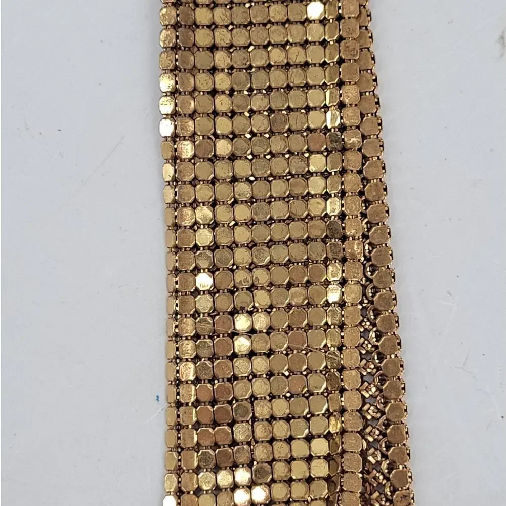 Vintage Gold Tone Chainmail Belt Disco Glam Metallic Mesh Treasure 70s 80s punk